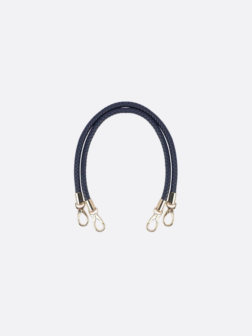 Braided leather bag handle