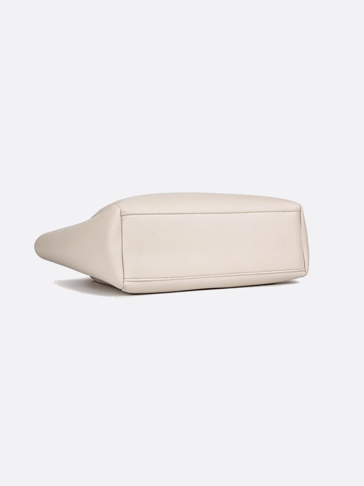 White leather tote bag