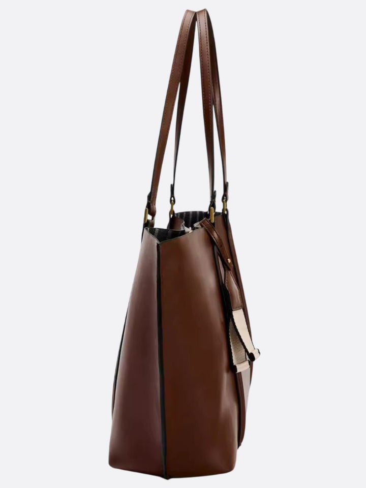 Smooth leather tote bag