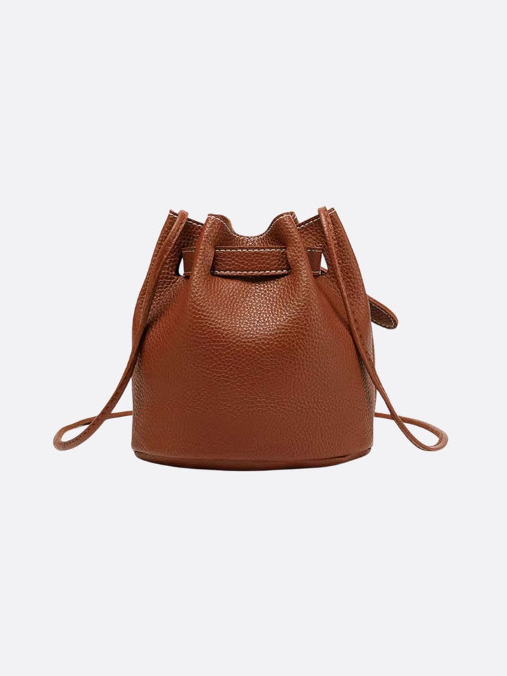 Leather bucket bag